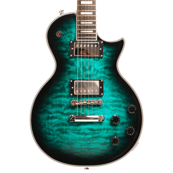 10S Guitars - GF Modern Quilted Maple Teal Burst body