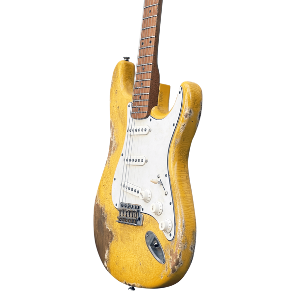 10S Guitars - iCC Relic inspired by Yngwie Malmsteen Aged Yellow White Strat Electric Guitar