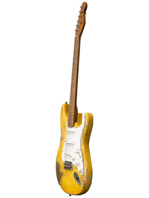 10S Guitars - iCC Relic inspired by Yngwie Malmsteen Aged Yellow White Relic Strat Electric Guitar