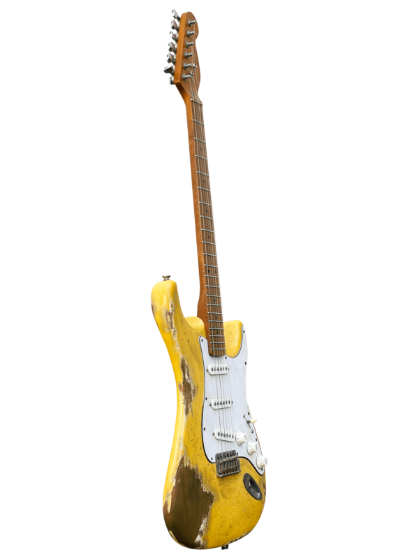 10S Guitars - iCC Relic inspired by Yngwie Malmsteen Aged Yellow White Strat Relic Electric Guitar