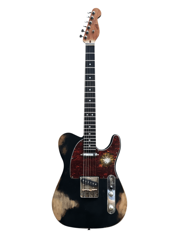 10S Guitars - iCC Tele Black Heavy Relic front