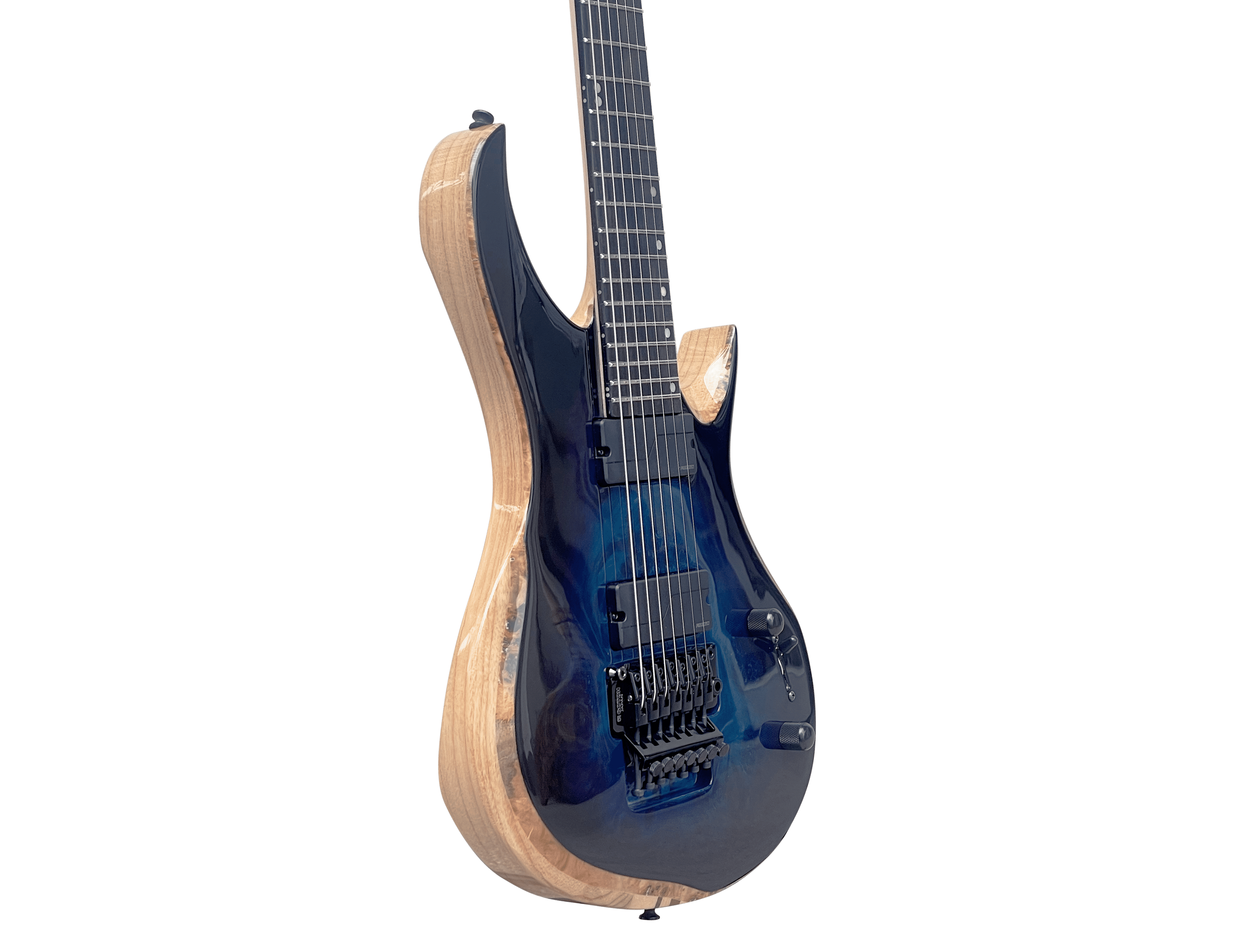 Spring BH 7 Poplar Burl Blueburst - 10S Guitars, Fishman, Floyd Rose, Baritone