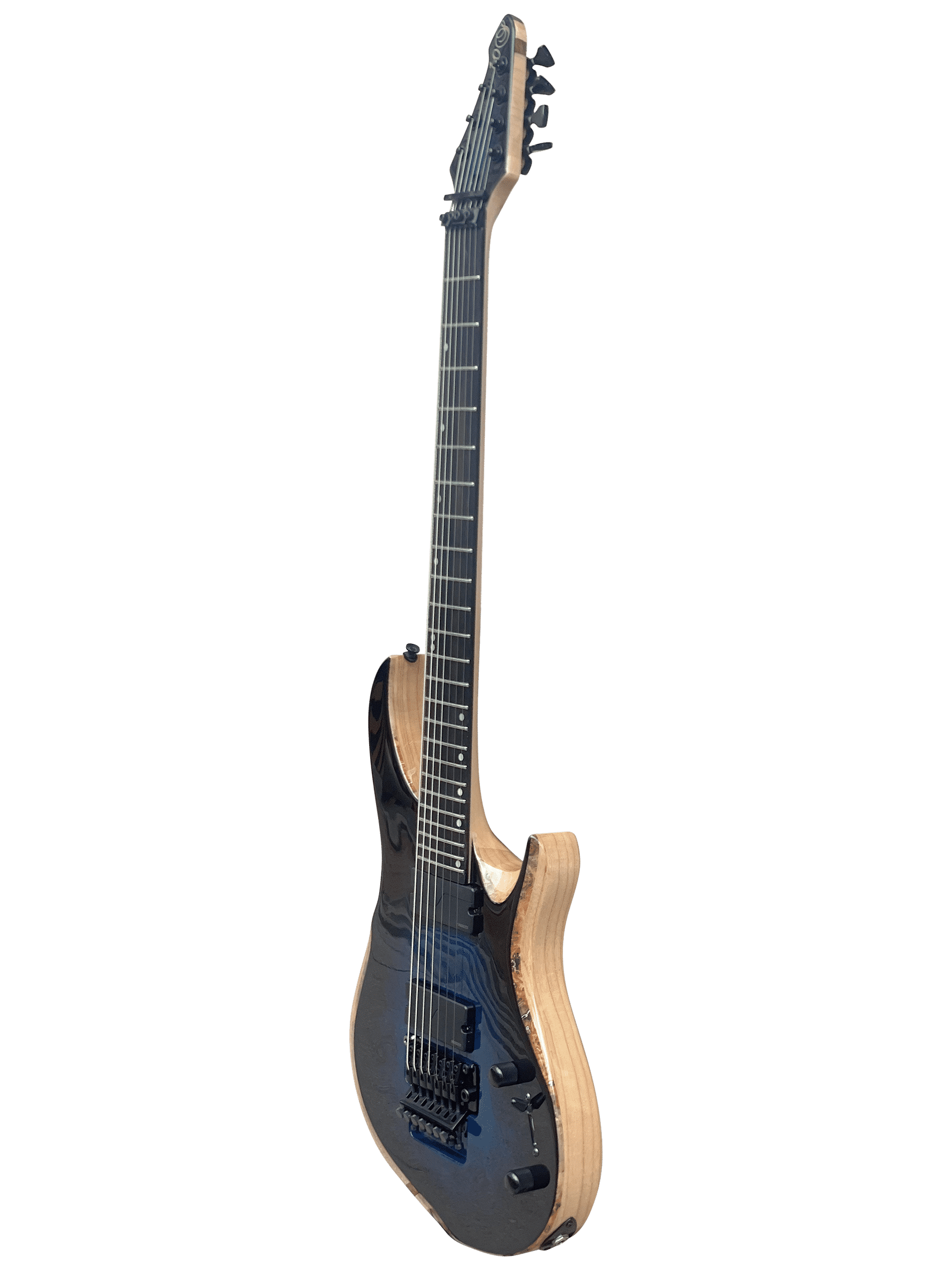 Spring BH 7 Poplar Burl Blueburst - 10S Guitars, Fishman, Floyd Rose, Baritone